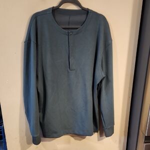lululemon athletica Men's Long Sleeve Henley - Teal Blue